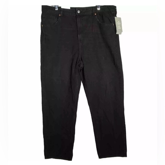 NWT H&M 90s Straight Ultra High Waist Jeans Black Women’s Size 18 - Picture 1 of 7